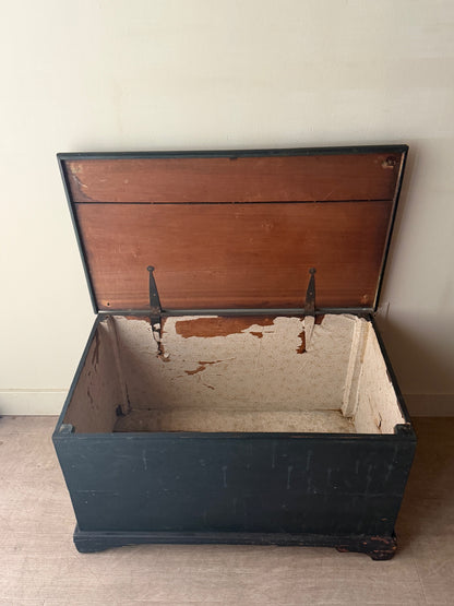 Green painted pine chest