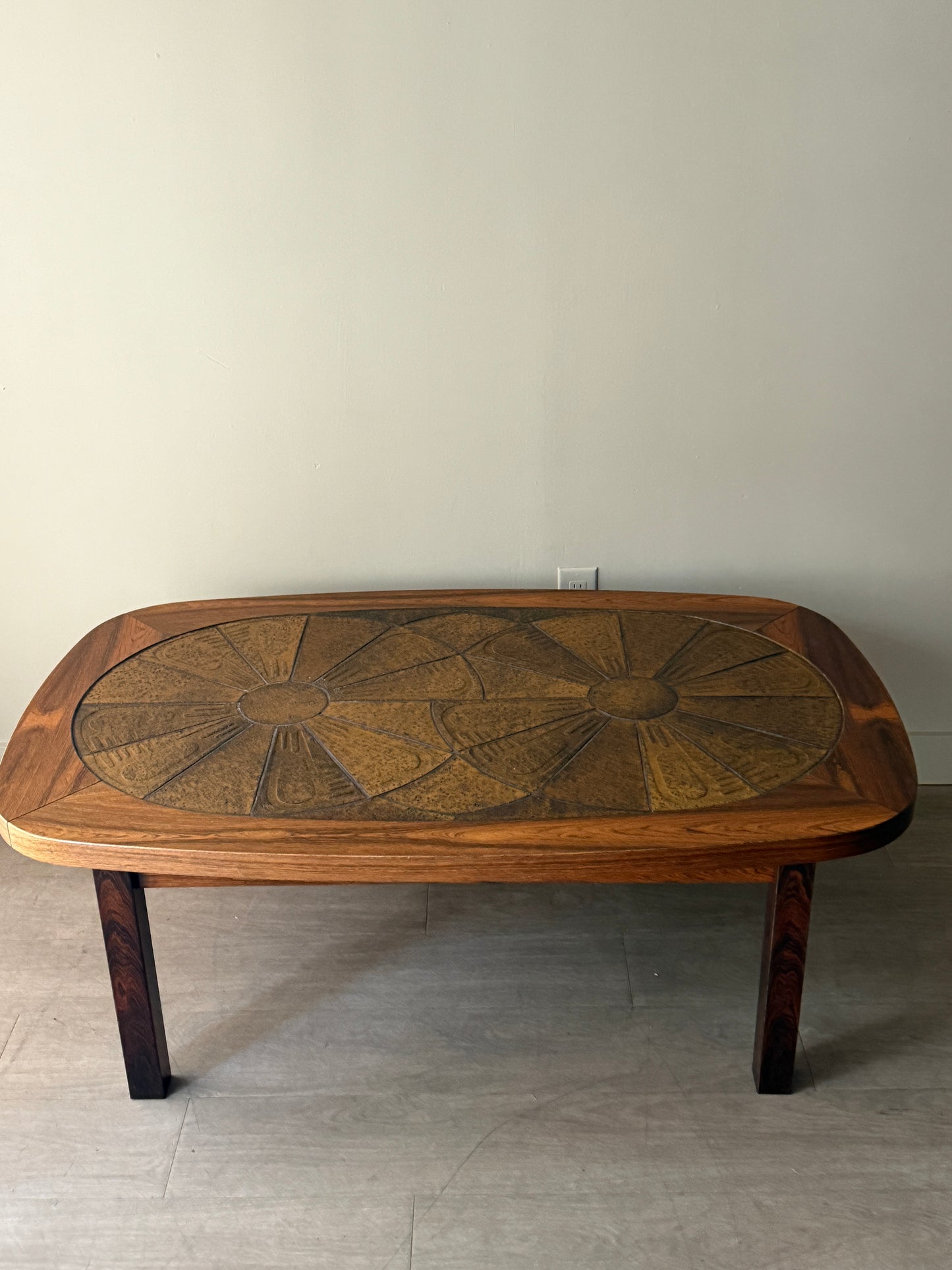 Danish rosewood & tile coffee table