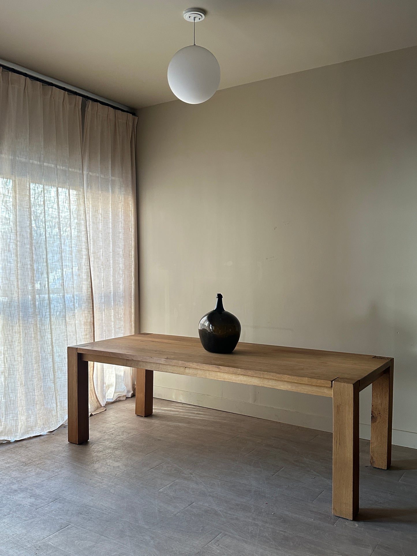 Solid scrubbed pine dining table