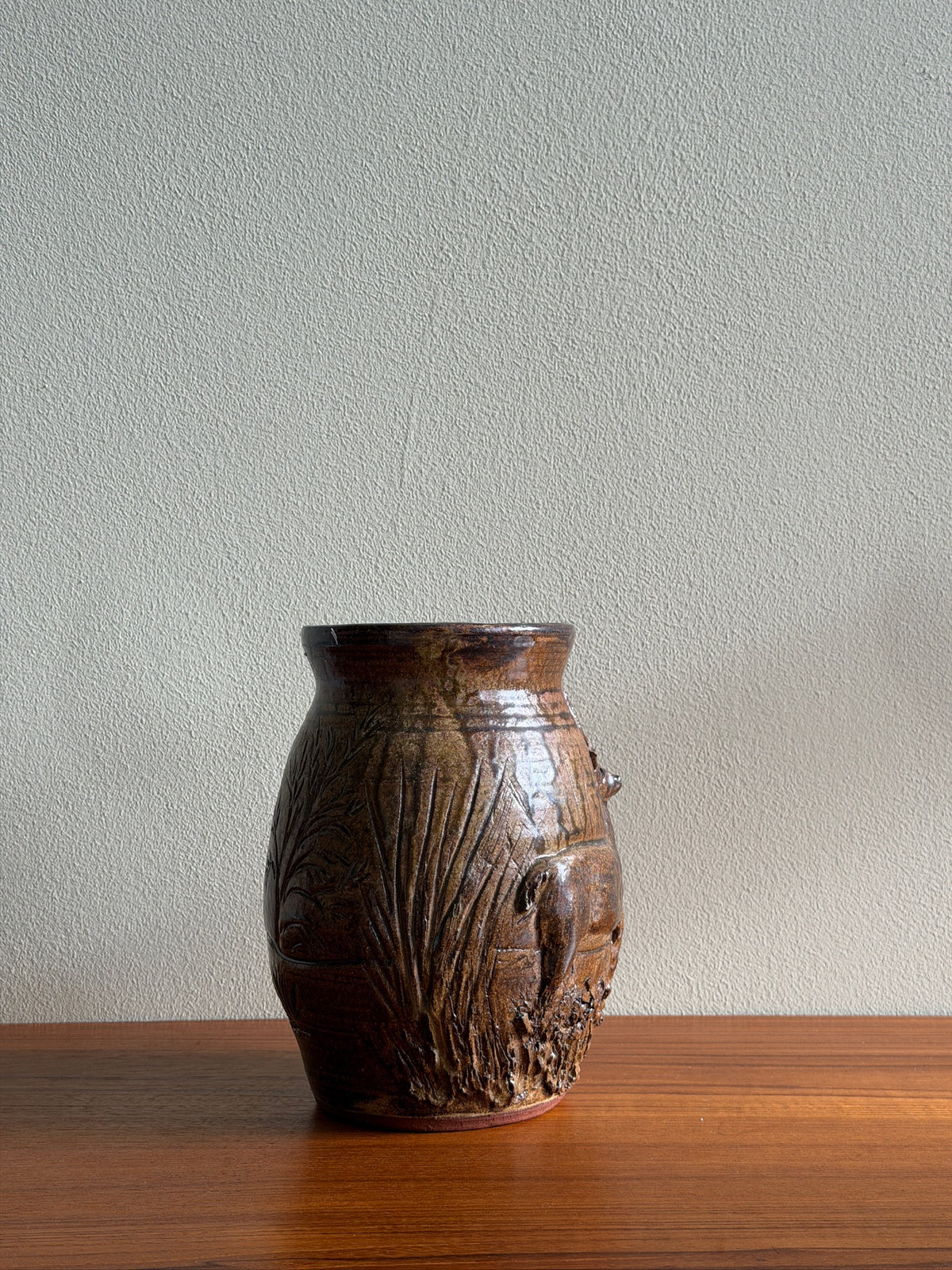 Wheeler Pottery stag jar
