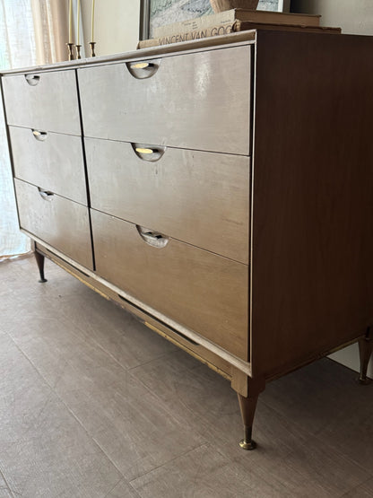 Walnut 6 drawer dresser
