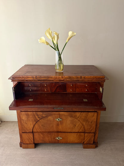 Biedermeier walnut secretary dresser