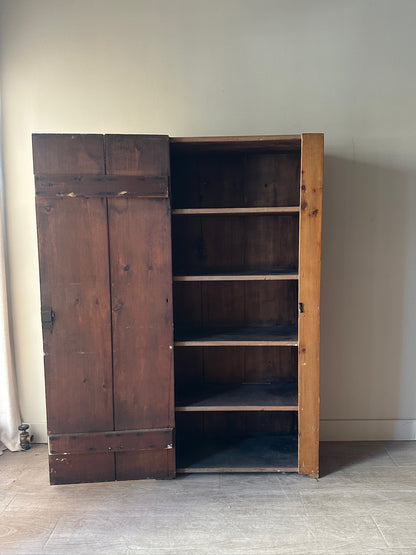 Pine wide plank cupboard