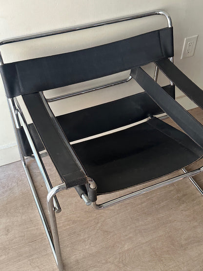 Black Wassily style chair