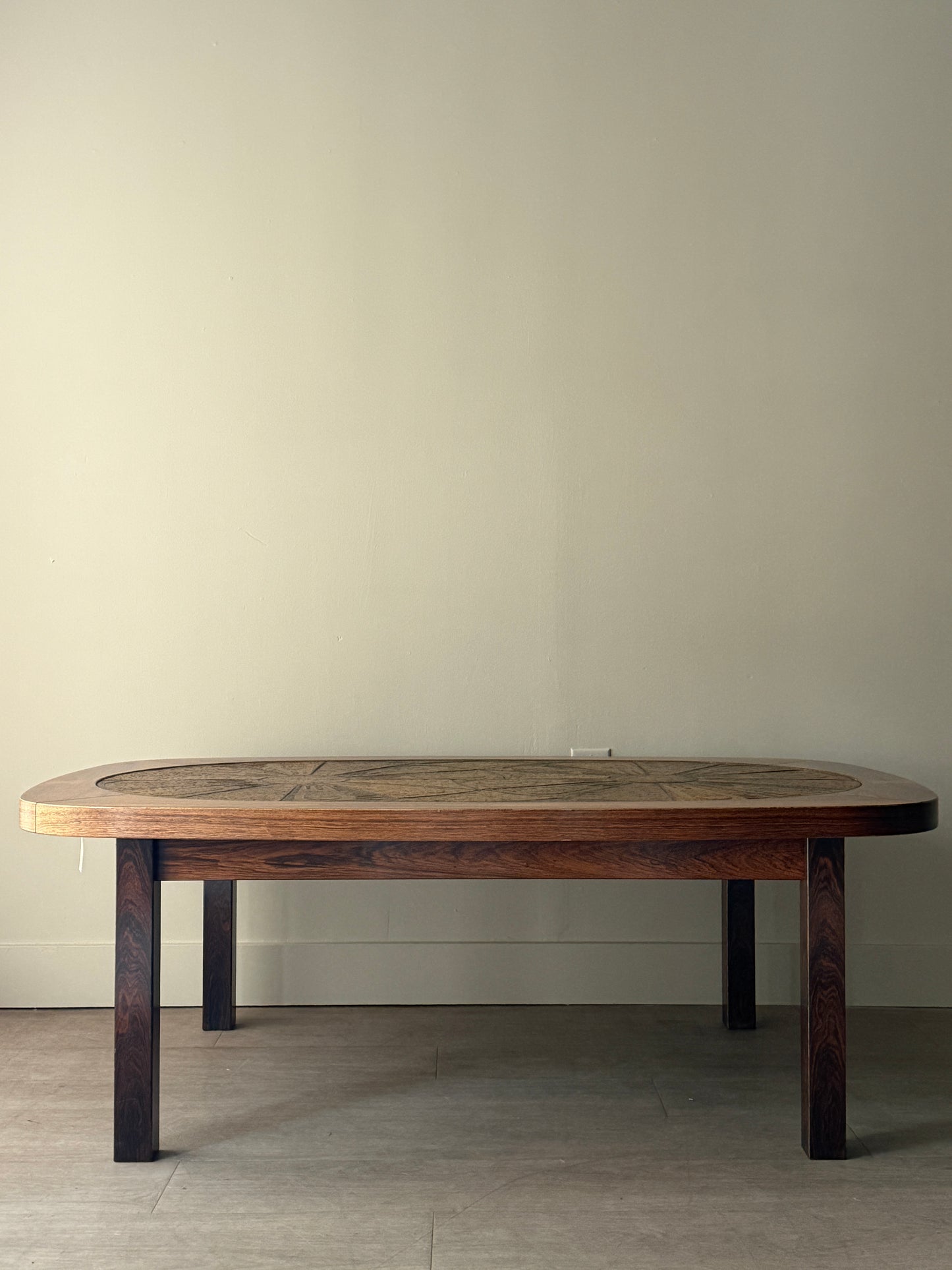 Danish rosewood & tile coffee table