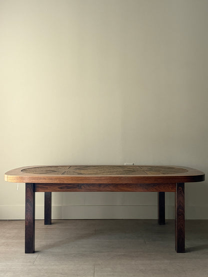 Danish rosewood & tile coffee table