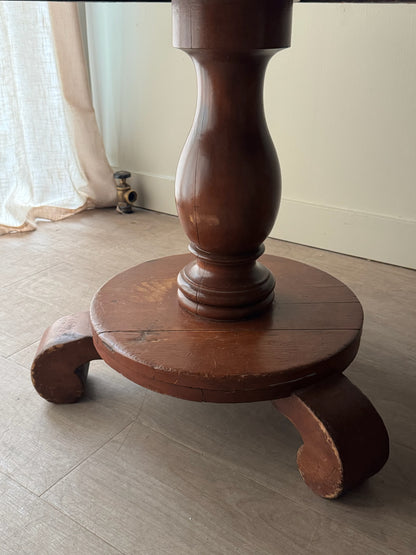 Round pine dining table