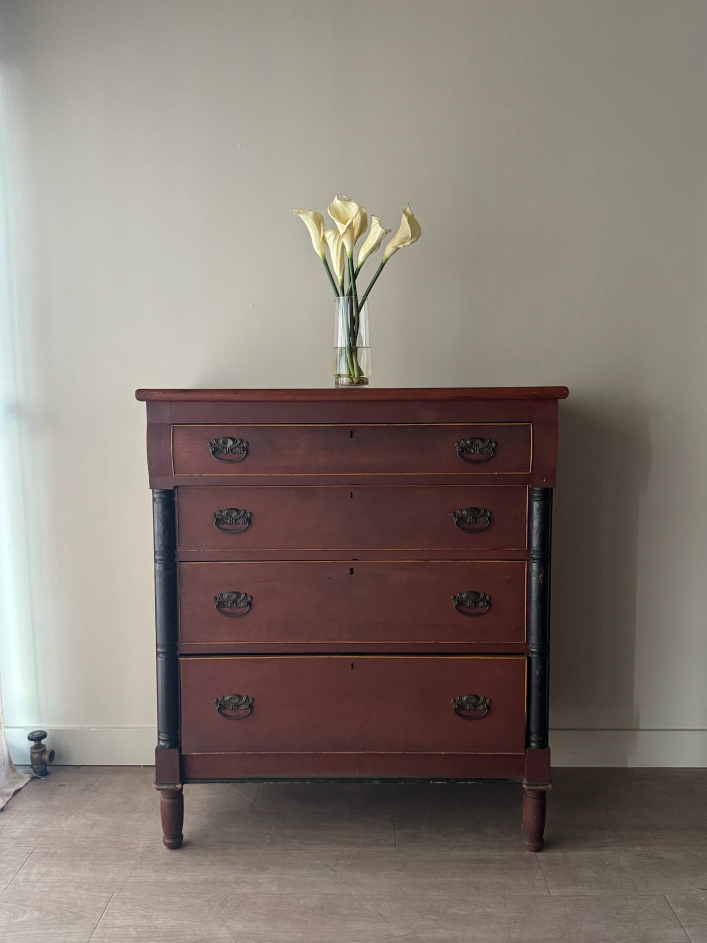 Empire painted mahogany dresser