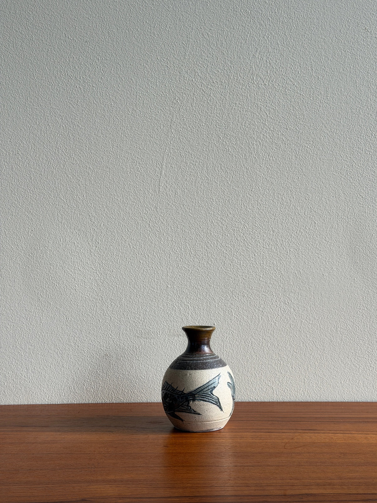 Hand-thrown fish vase