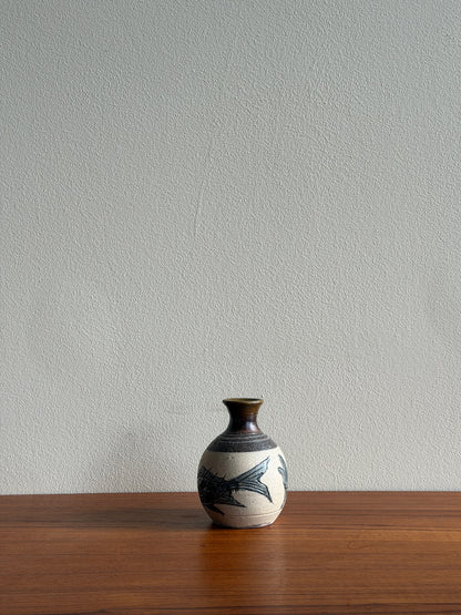Hand-thrown fish vase