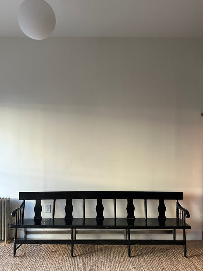 Black painted bench