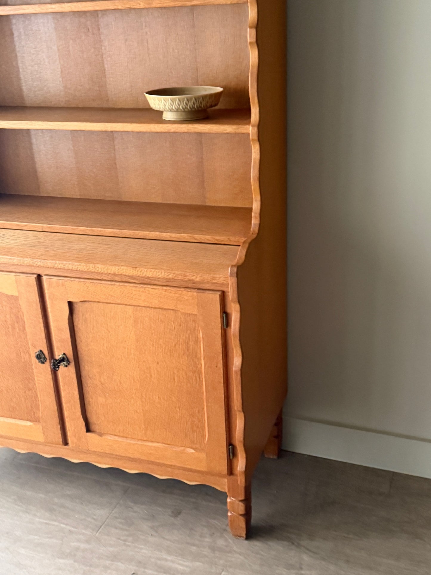 Danish oak secretary hutch