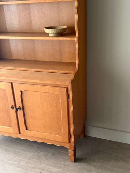 Danish oak secretary hutch