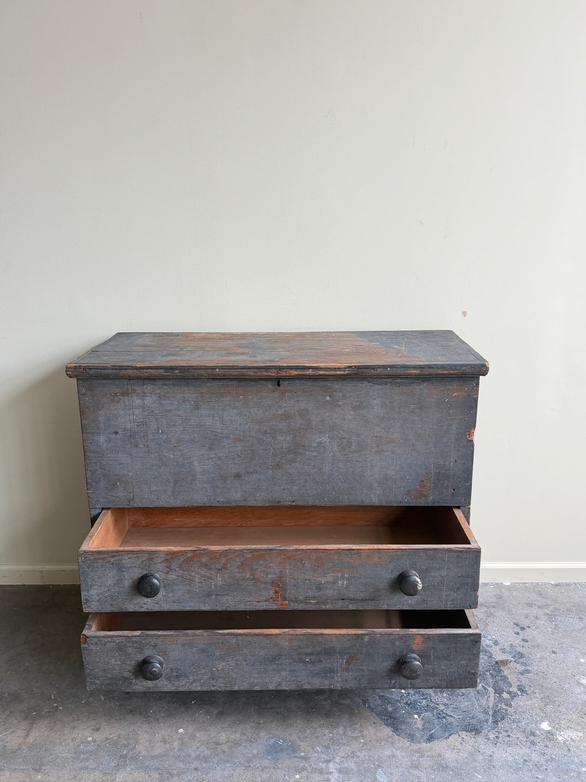 Painted pine mule chest