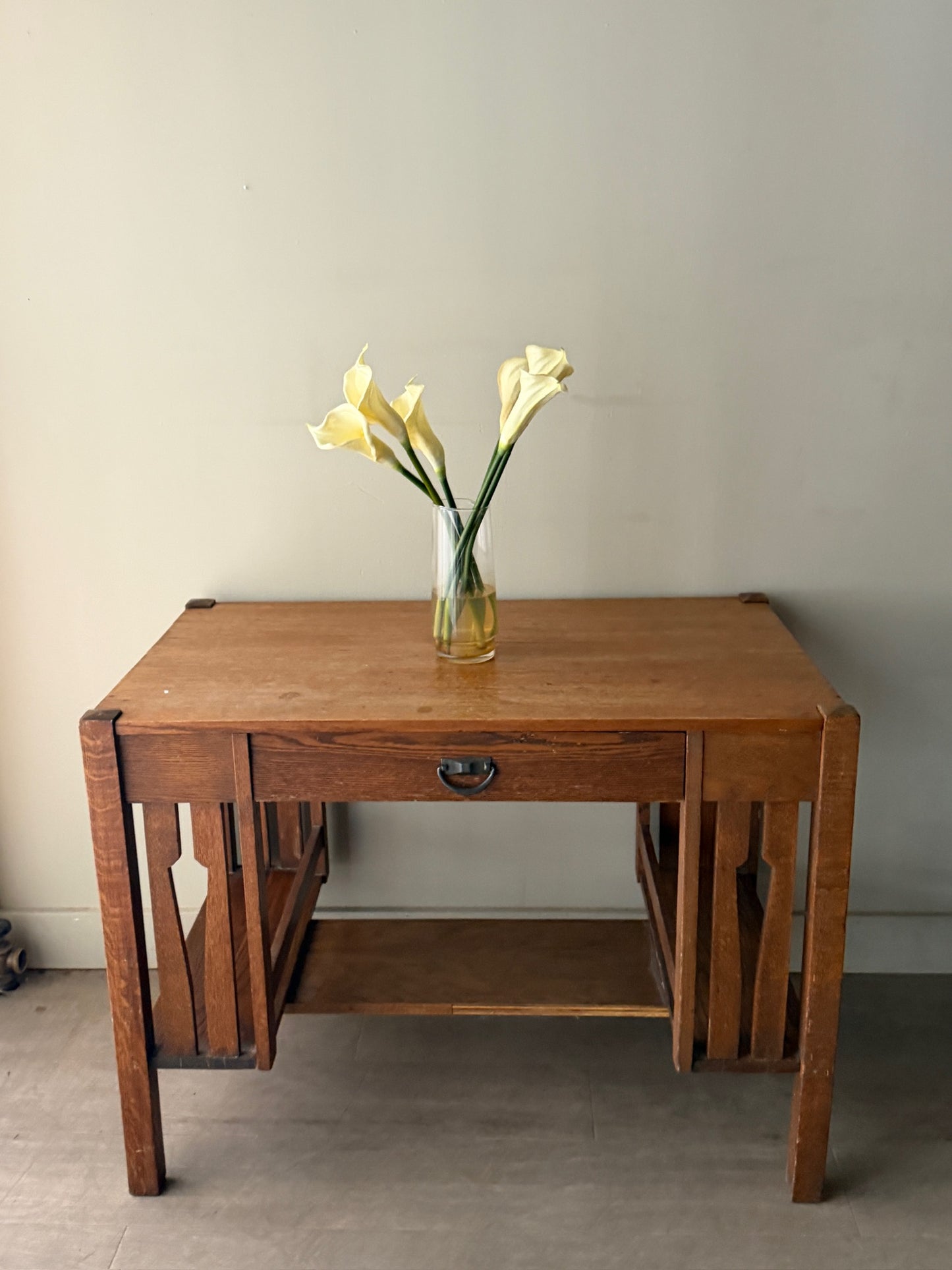 Mission oak library table desk