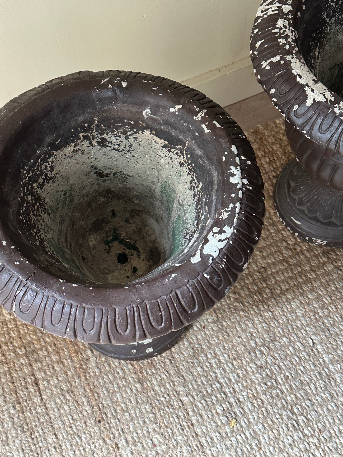 Dark Brown Concrete urns