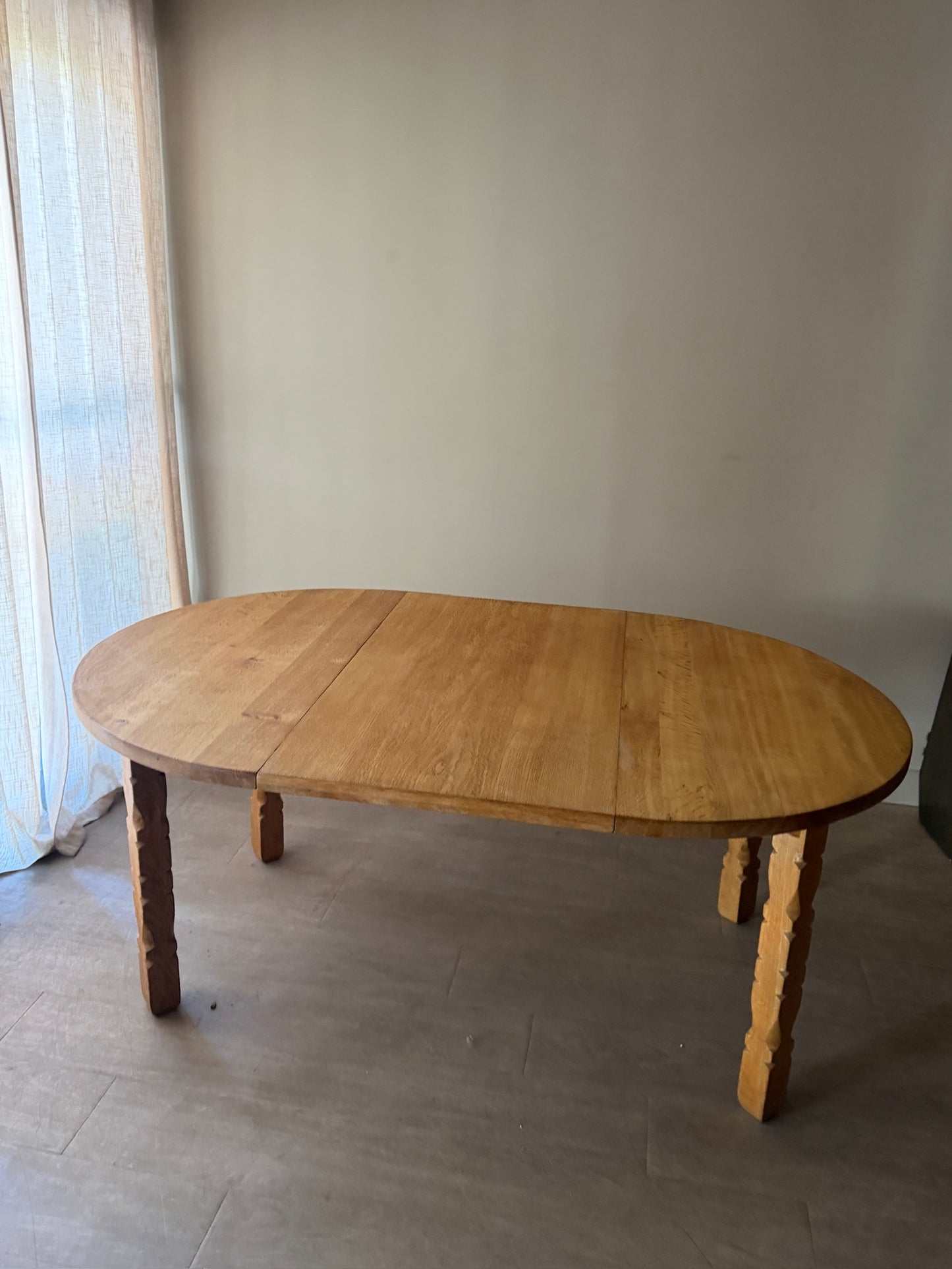 Danish oak dining table with extension