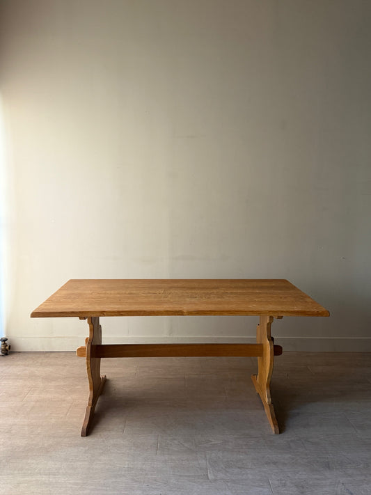 1970s Danish oak dining table with extensions