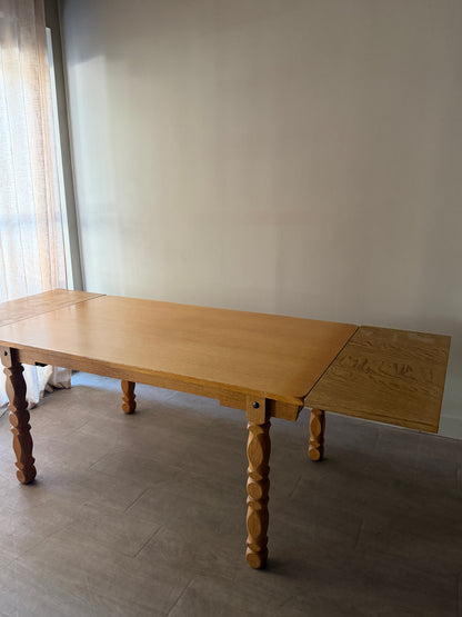 Danish oak dining table with extensions