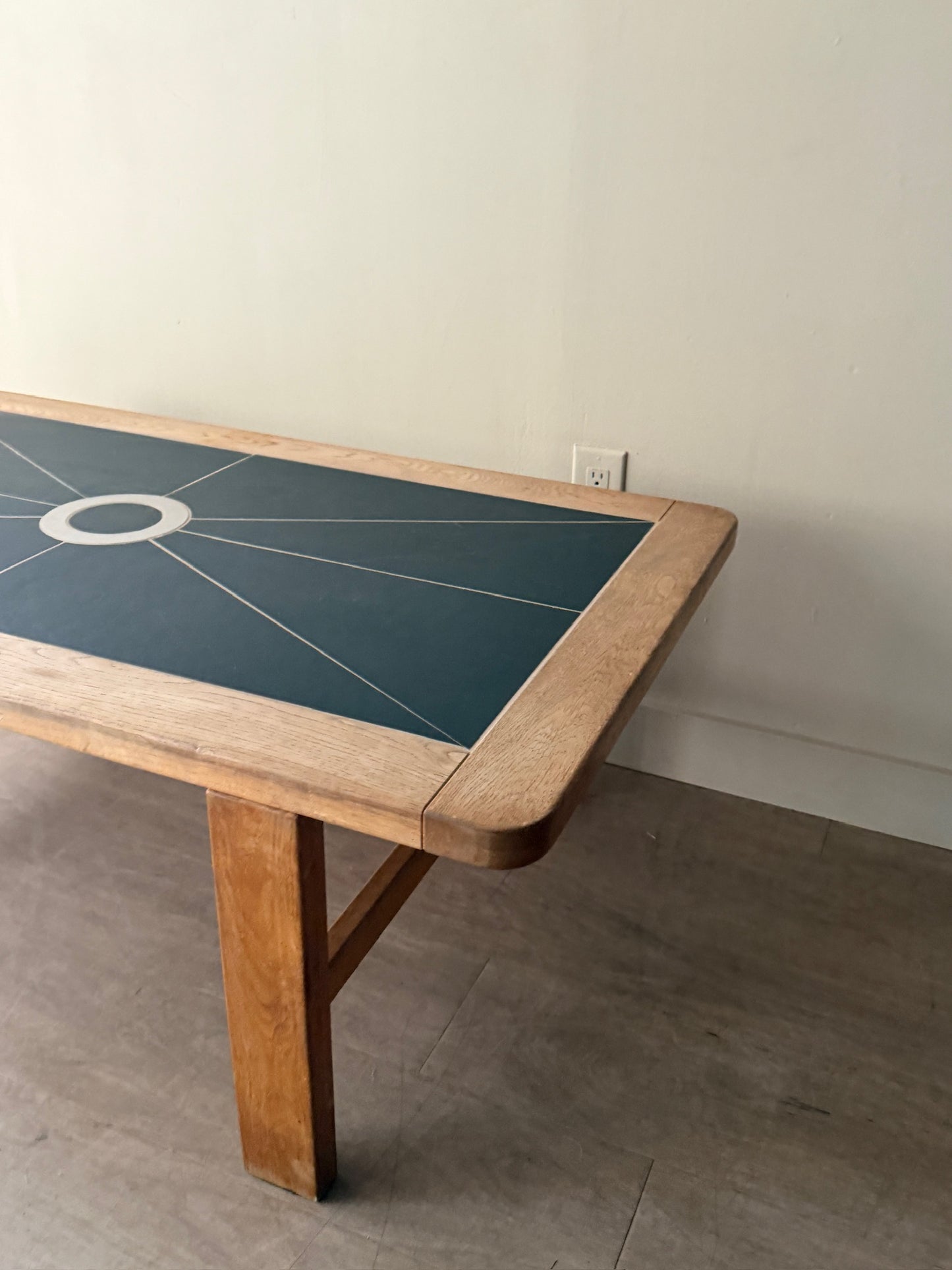 Danish oak & stone coffee table