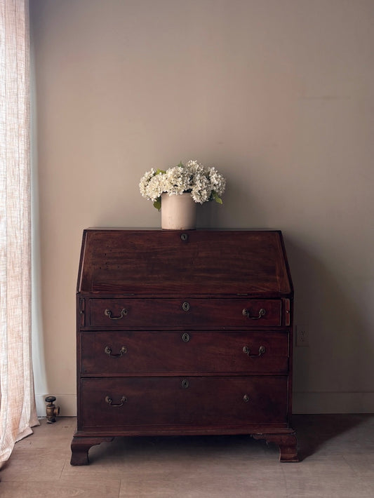 English mahogany secretary dresser