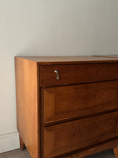 Walnut nightstands. Sold as a pair.