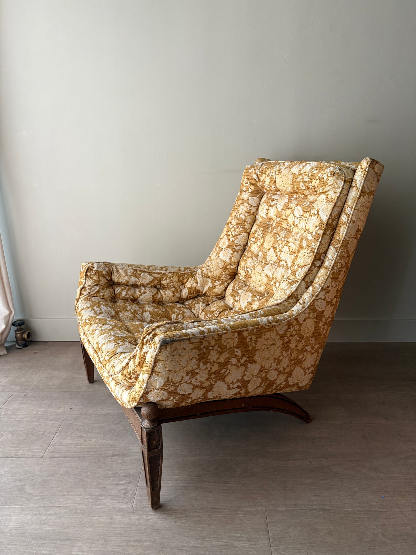 Floral upholstered directoire lounge chair
