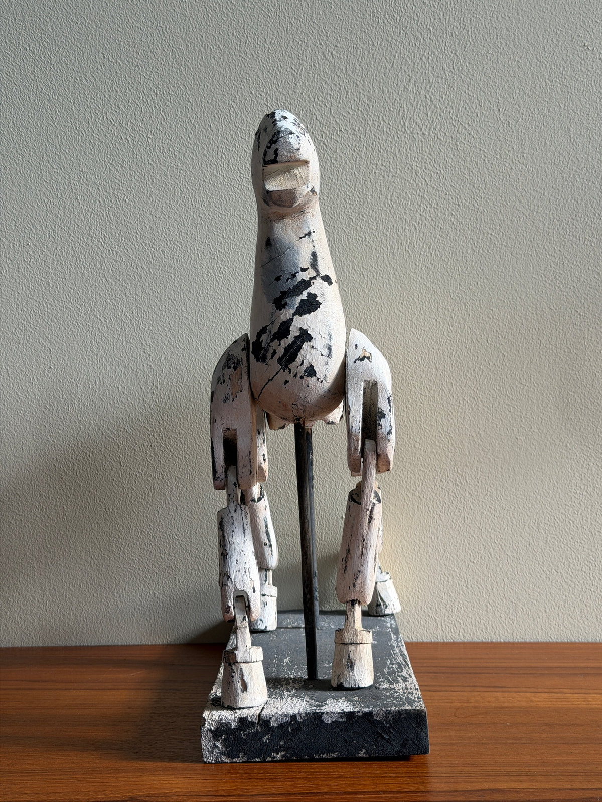 Folk art painted horse sculpture