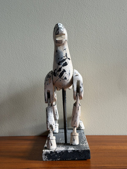 Folk art painted horse sculpture