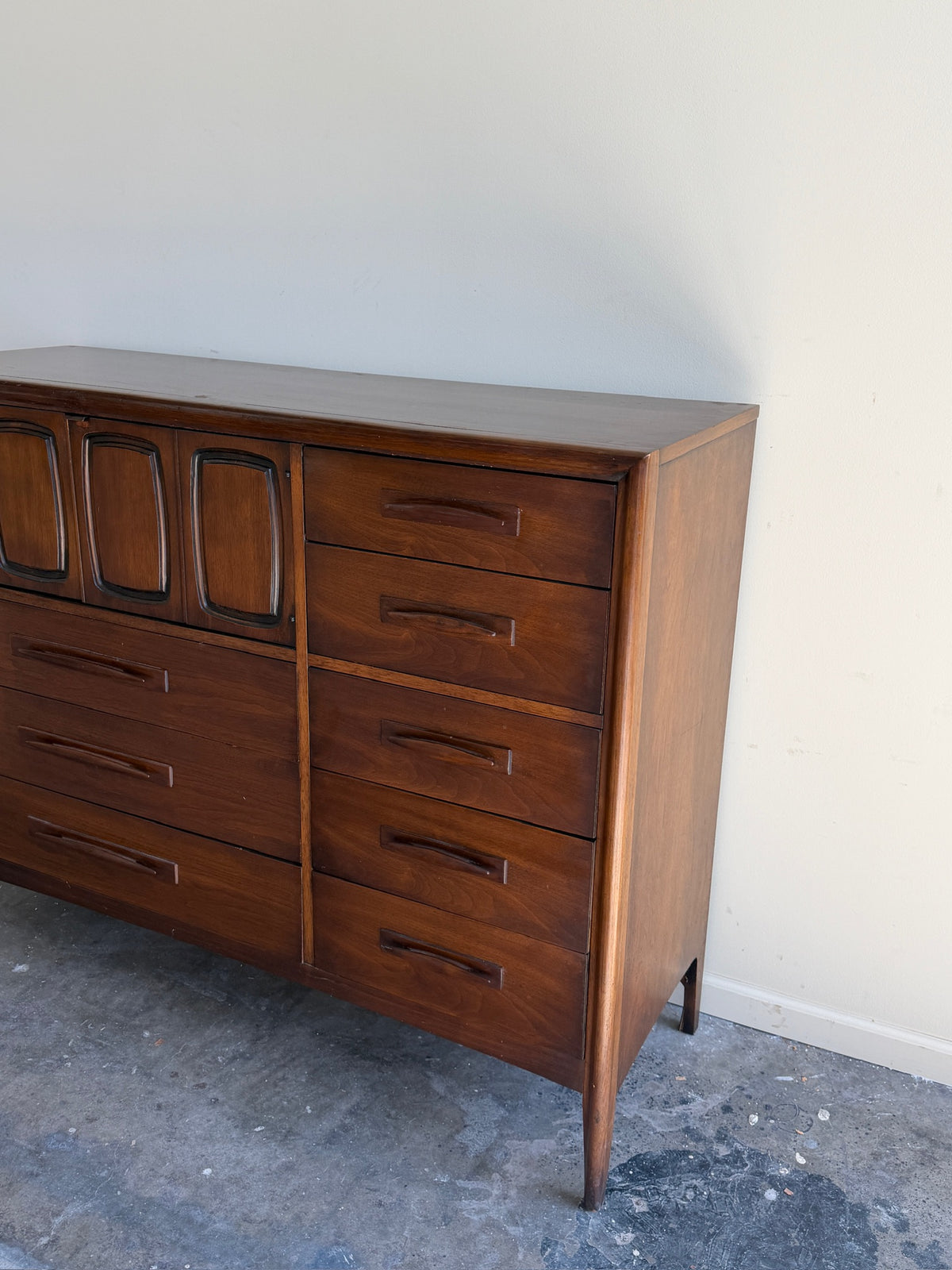 Broyhill walnut side-by-side dresser