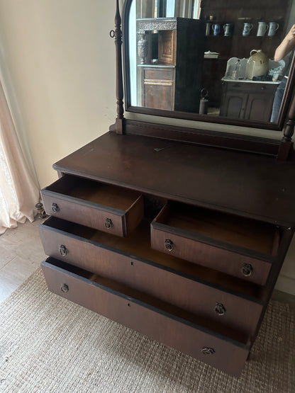 Walnut Depression Dresser with mirror