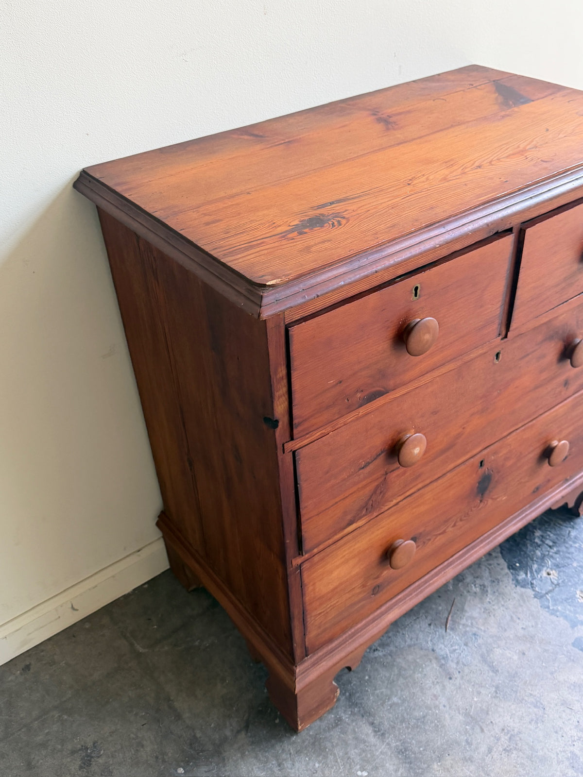 English stained pine dresser