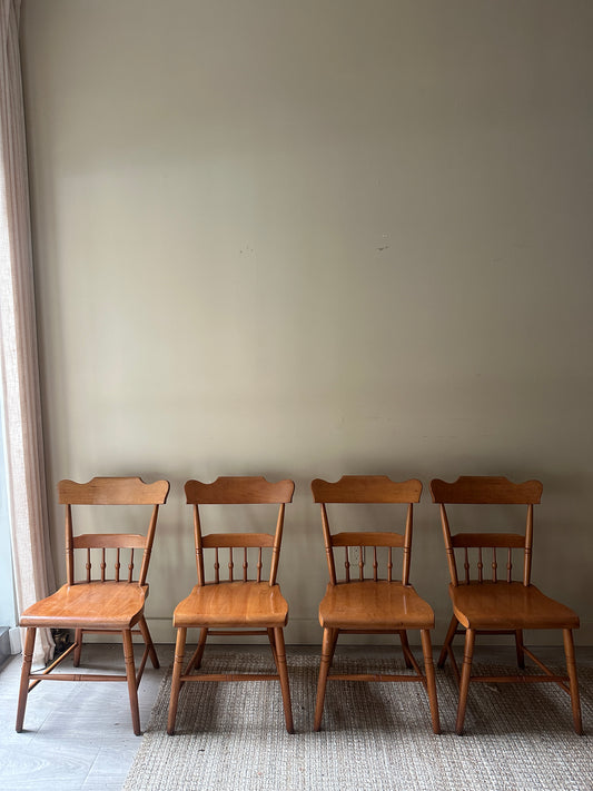 Maple dining chairs. Sold as set of 4.