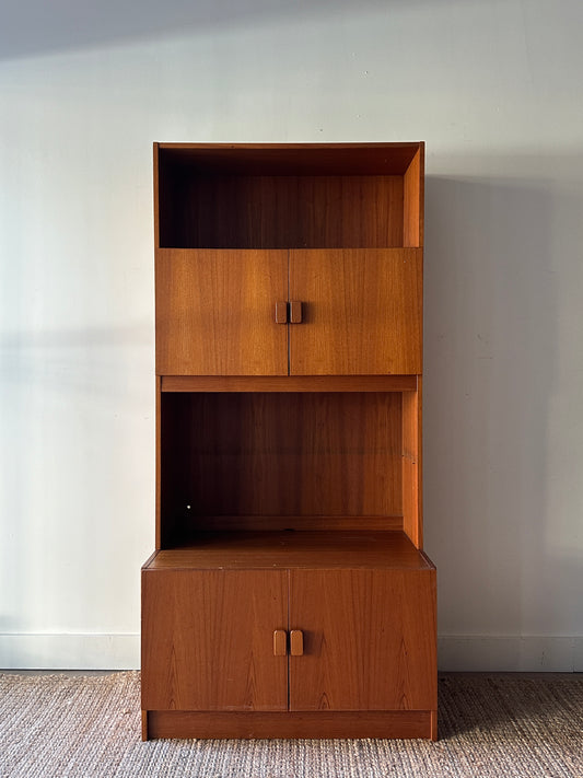 Danish two piece teak hutch