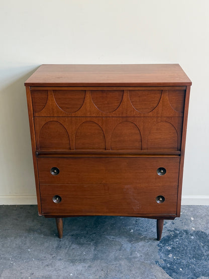 Walnut tallboy dresser