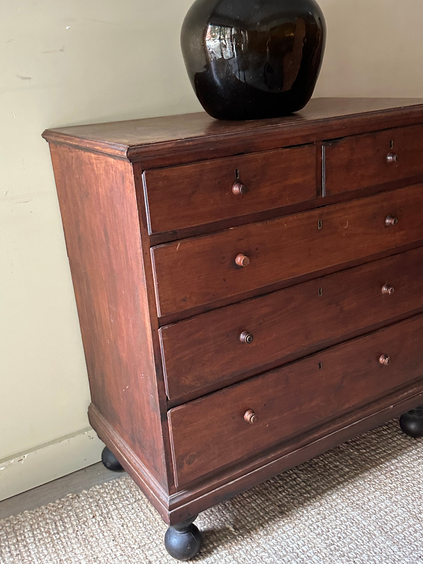 Pine dresser with ball feet