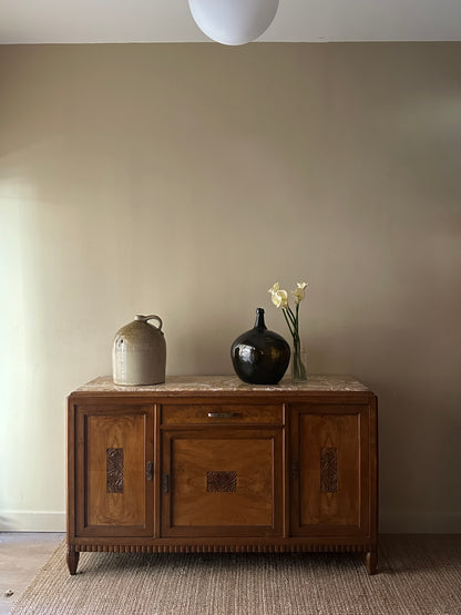 Deco walnut burl sideboard