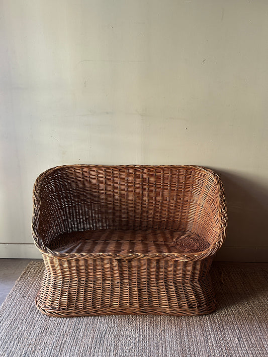 Wicker two seater lounge chair