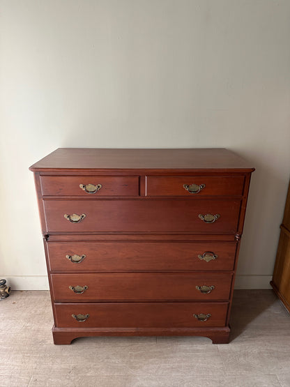 Cherry 6 drawer tallboy dresser