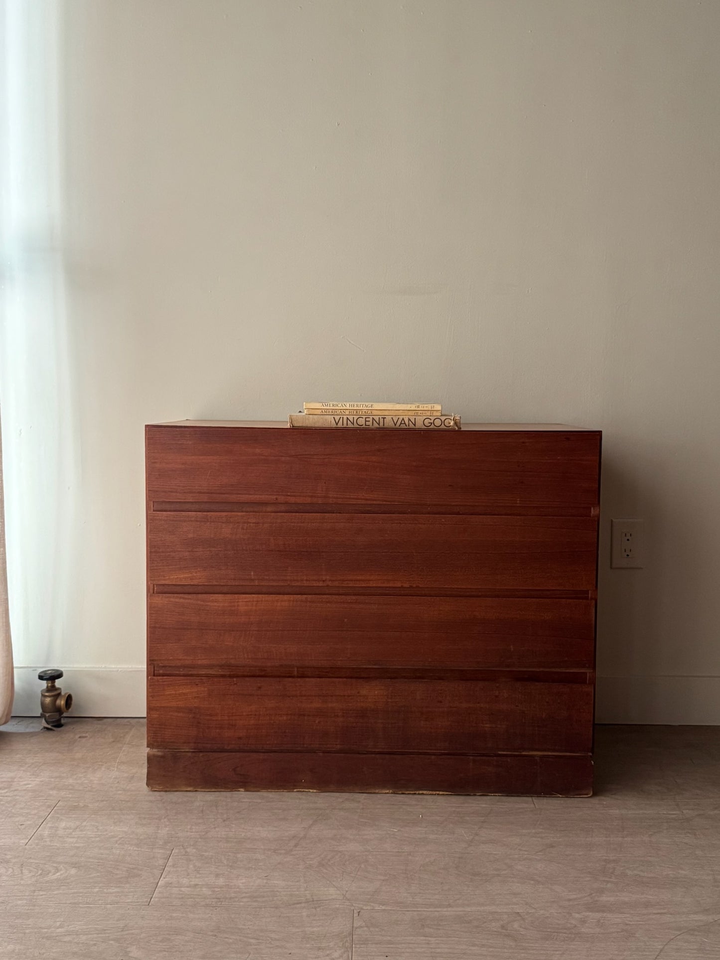 Danish teak 4 drawer dresser