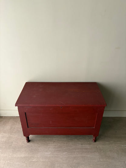 Pennsylvania Sheraton red painted pine chest