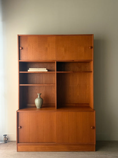 Danish teak two piece hutch