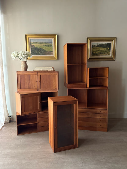 Danish teak modular shelving unit
