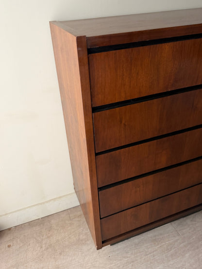 Lane walnut tallboy dresser