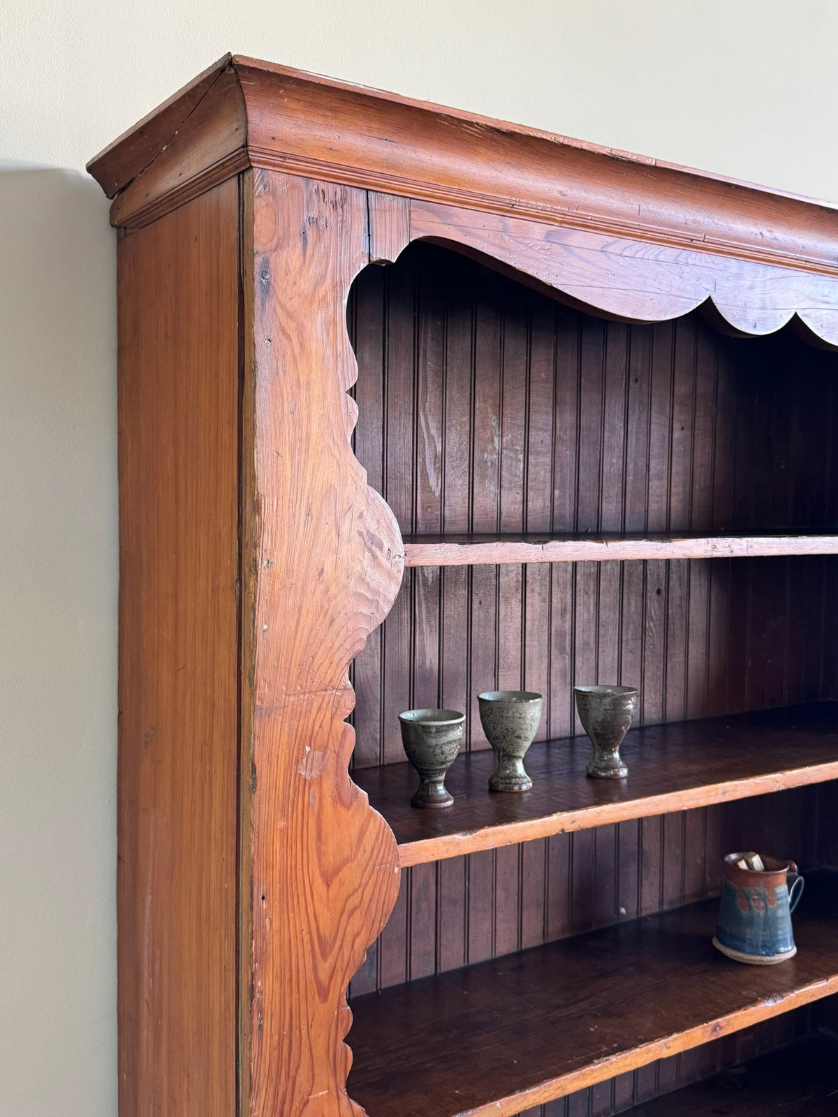 Southern yellow pine two piece hutch