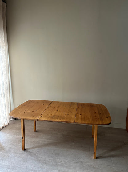 Swedish pine drop leaf dining table