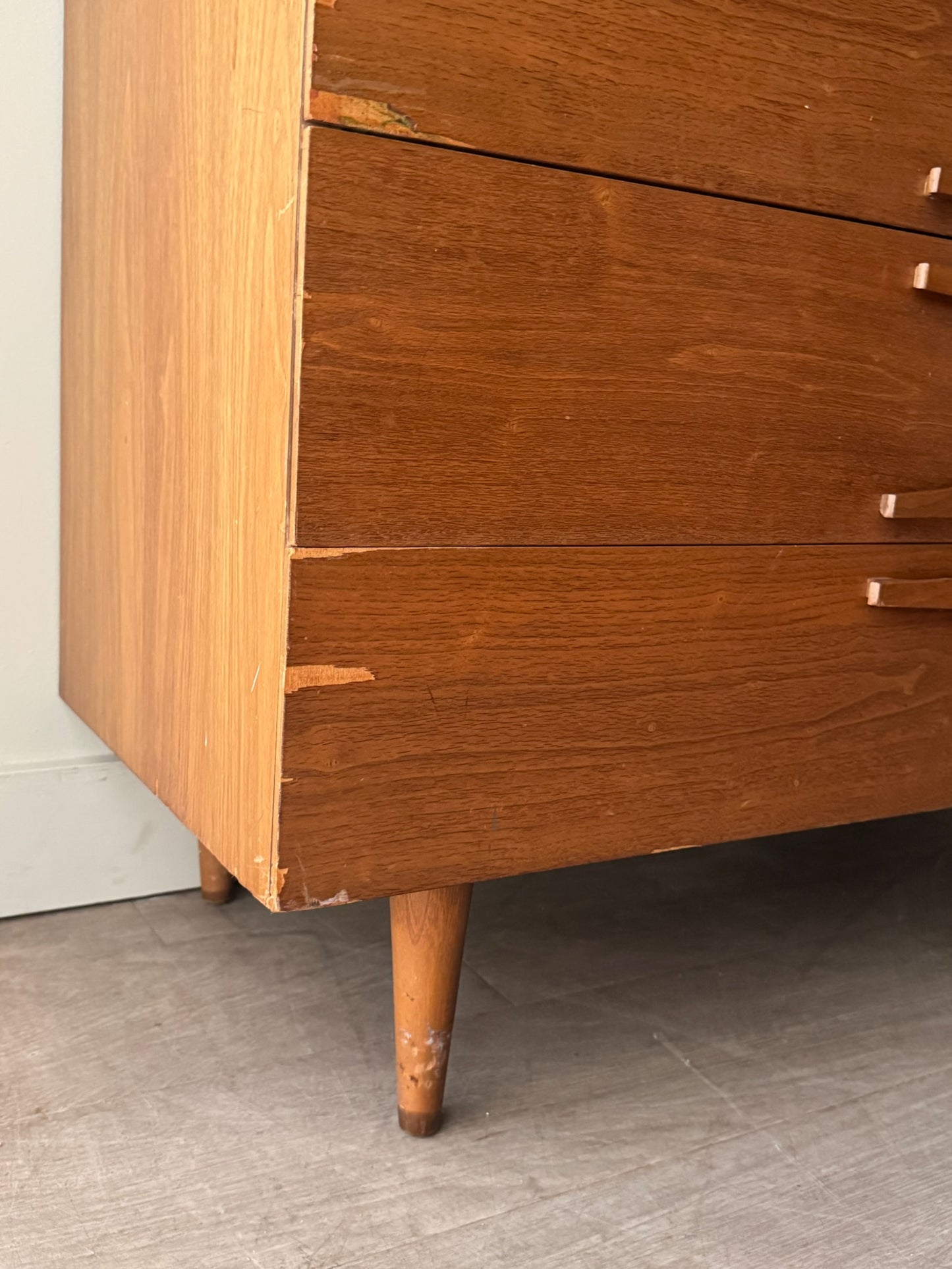 Walnut burlwood gentleman’s dresser