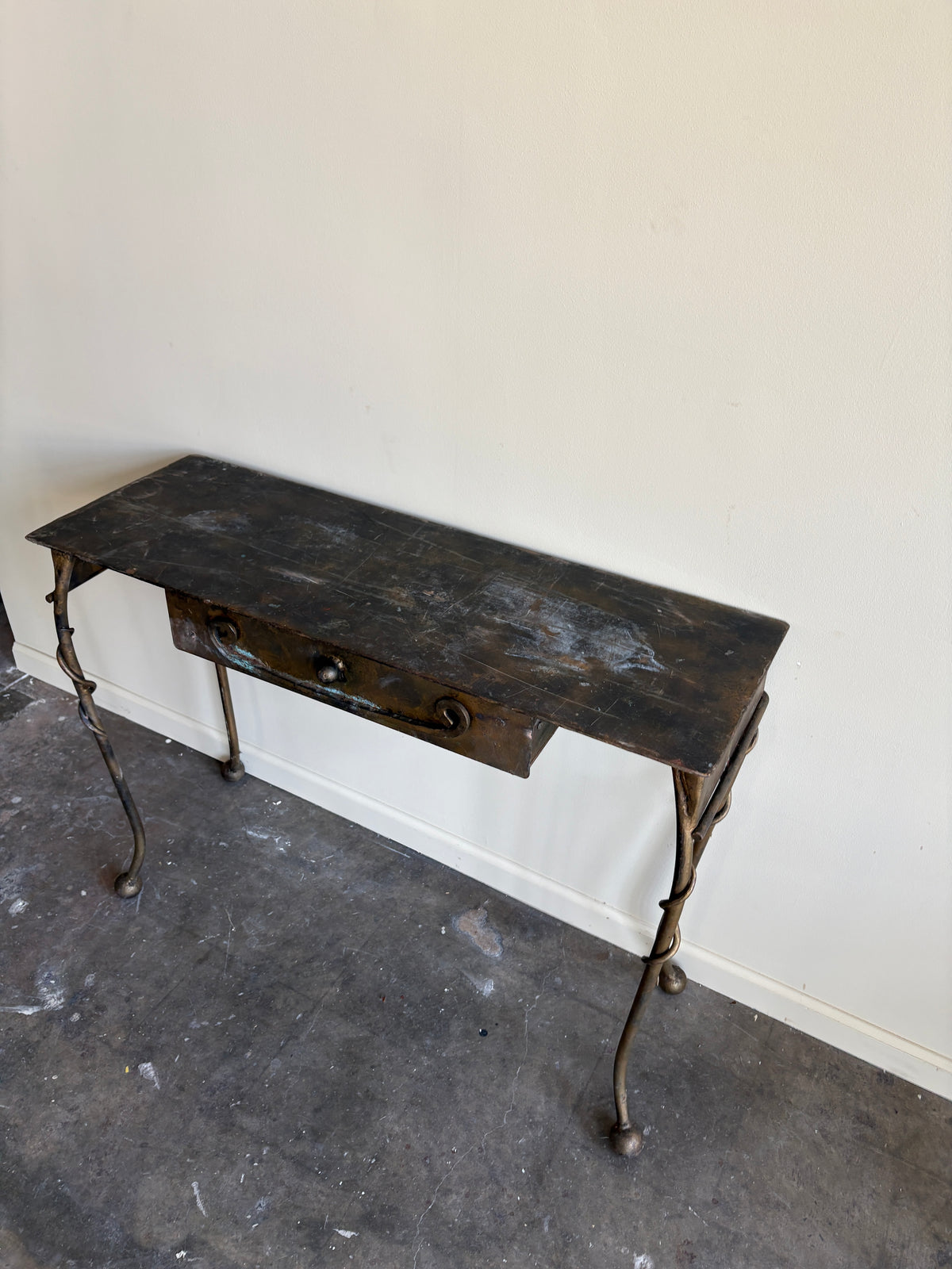 Wrought iron sculptural vanity