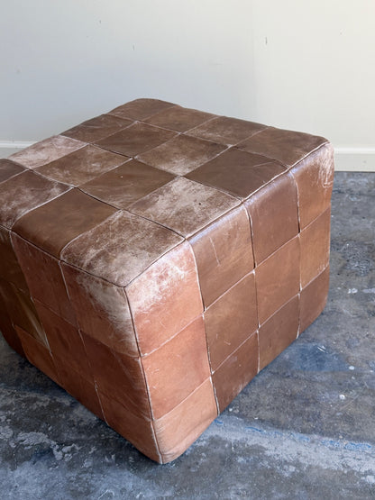 De Sede brown leather pouf