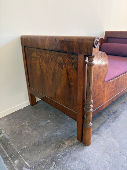 Biedermeier Circassian Walnut Daybed